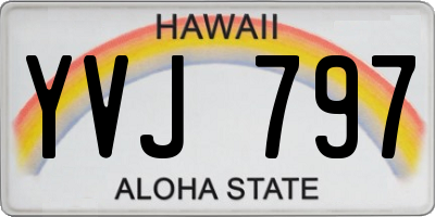 HI license plate YVJ797