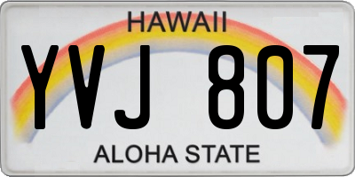 HI license plate YVJ807
