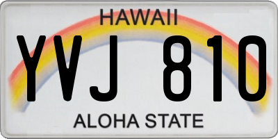 HI license plate YVJ810