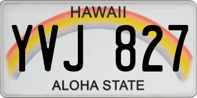 HI license plate YVJ827