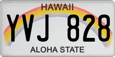 HI license plate YVJ828