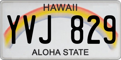 HI license plate YVJ829