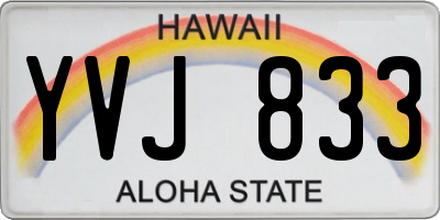 HI license plate YVJ833