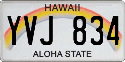 HI license plate YVJ834