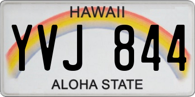 HI license plate YVJ844