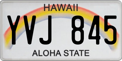 HI license plate YVJ845