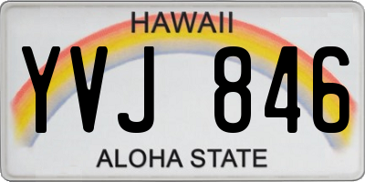 HI license plate YVJ846