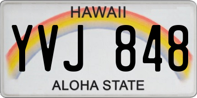 HI license plate YVJ848
