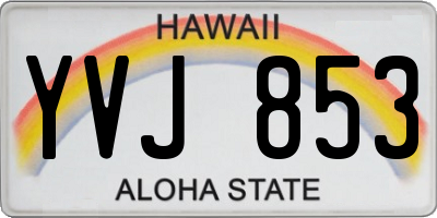 HI license plate YVJ853