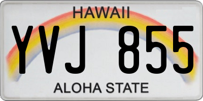 HI license plate YVJ855