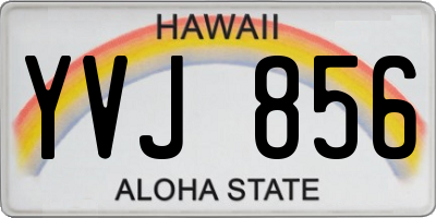 HI license plate YVJ856