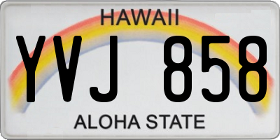 HI license plate YVJ858