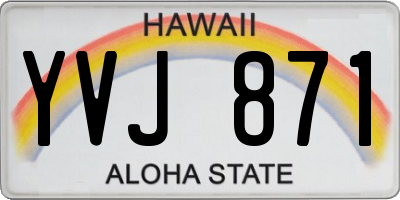 HI license plate YVJ871