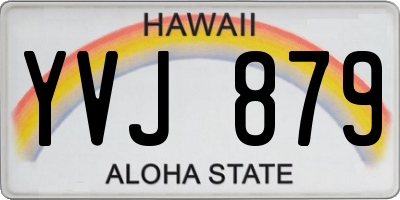 HI license plate YVJ879
