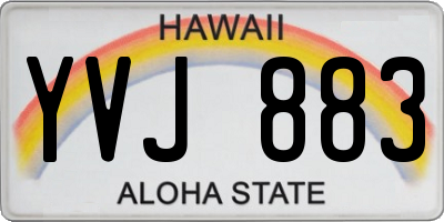 HI license plate YVJ883