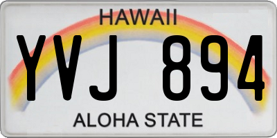 HI license plate YVJ894