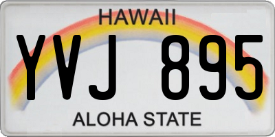 HI license plate YVJ895
