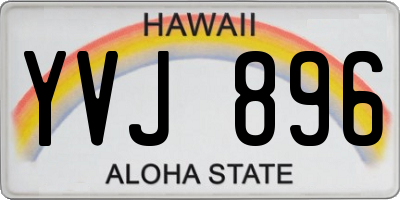 HI license plate YVJ896
