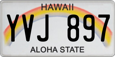 HI license plate YVJ897