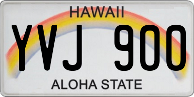 HI license plate YVJ900