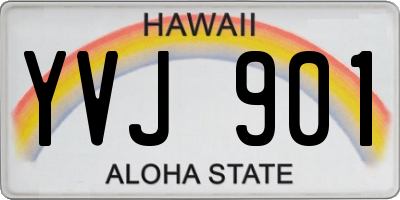 HI license plate YVJ901