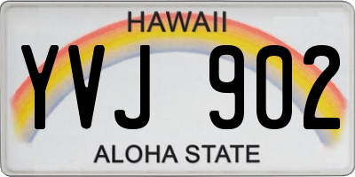 HI license plate YVJ902
