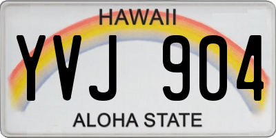 HI license plate YVJ904