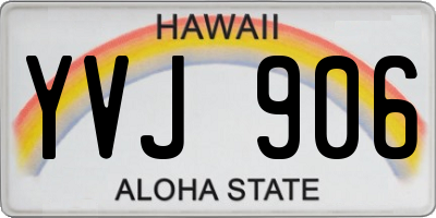 HI license plate YVJ906