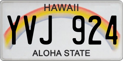 HI license plate YVJ924