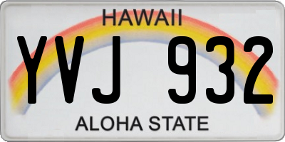HI license plate YVJ932