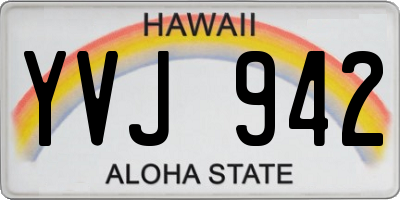 HI license plate YVJ942