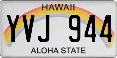 HI license plate YVJ944