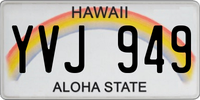 HI license plate YVJ949