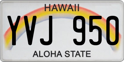 HI license plate YVJ950