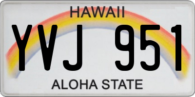 HI license plate YVJ951