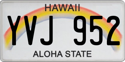 HI license plate YVJ952