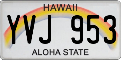 HI license plate YVJ953