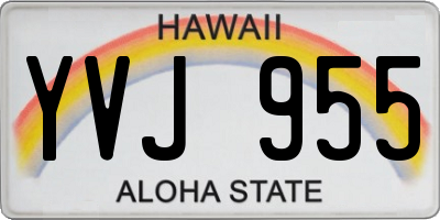 HI license plate YVJ955