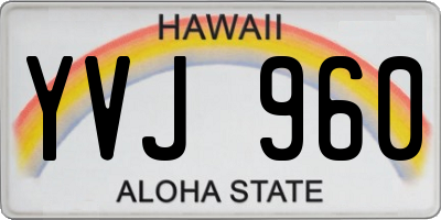HI license plate YVJ960