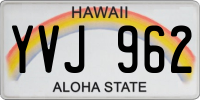 HI license plate YVJ962