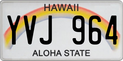 HI license plate YVJ964
