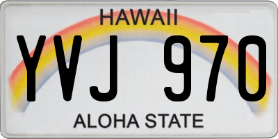 HI license plate YVJ970