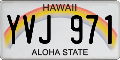 HI license plate YVJ971