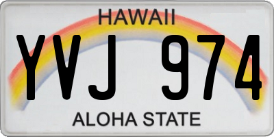 HI license plate YVJ974