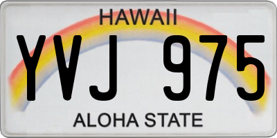 HI license plate YVJ975