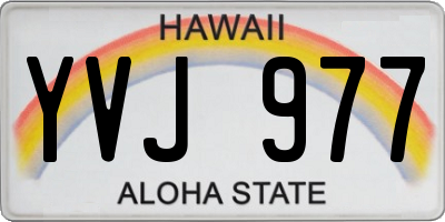 HI license plate YVJ977