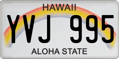 HI license plate YVJ995