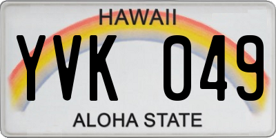 HI license plate YVK049
