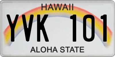 HI license plate YVK101