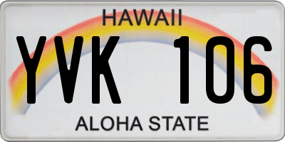 HI license plate YVK106